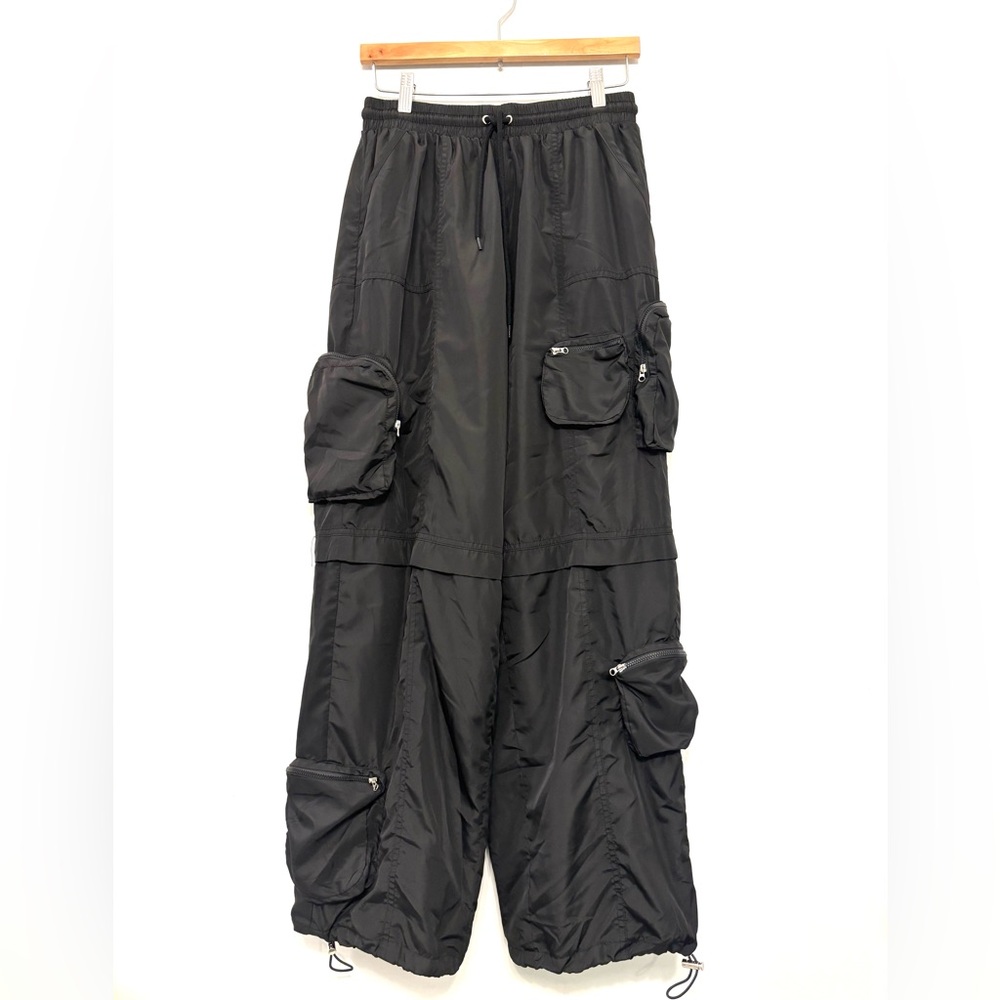 Pacsun Extreme Cargo Pants Wide Leg Black Lightweight Multiple Pockets Women’s M